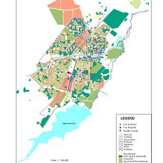 Map of the Greater Gaborone area highilighting the built-up areas ...