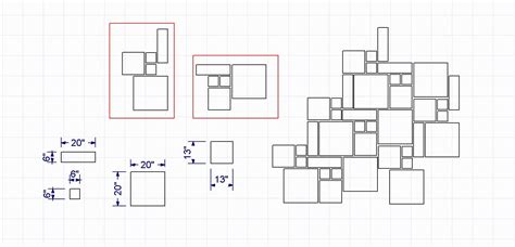 tile pattern. dimensions of larger tiles include the spacing between equivalent smaller tiles ...