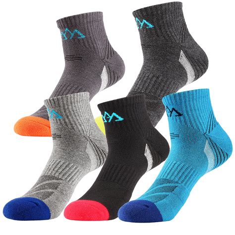 innotree 5 Pairs Men's Hiking Walking Running Socks, Moisture Wicking Multi Performance Padded ...