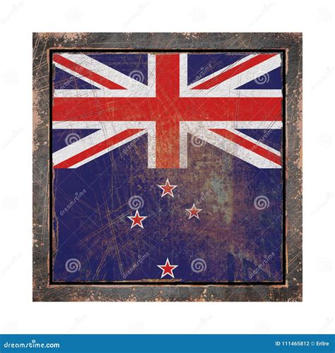 Old New Zealand flag stock illustration. Illustration of flag - 111465812