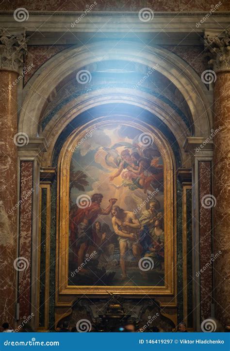 ROME, ITALY - APRIL 3, 2019: Inside the Saint Peter Basilica San Pietro ...