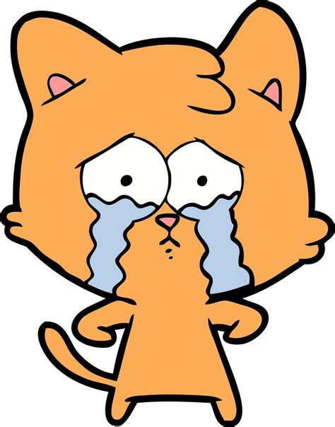 cartoon crying cat 12543113 Vector Art at Vecteezy