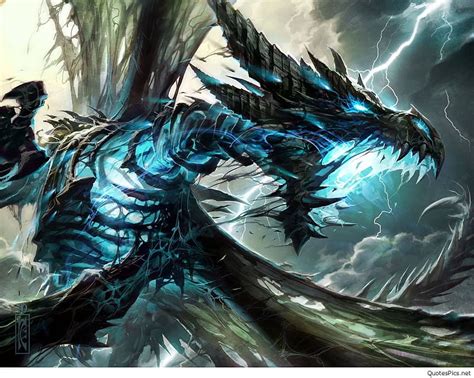 Blue Lightning Dragon - Lightning Dragons - & Background, Red Blue ...