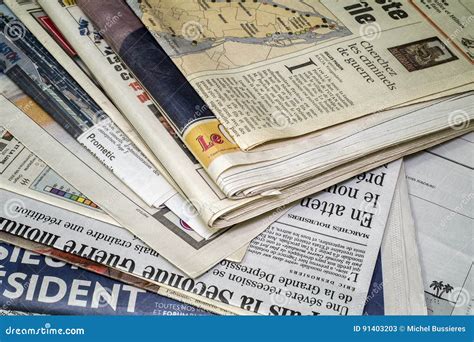 A stackof newspapers editorial stock photo. Image of foreground - 91403203