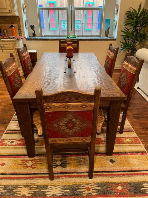 Rustic Barn wood Dining Table and 6 Chair Set