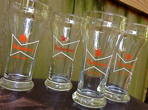 vintage Budweiser glasses 1960s-70s Budweiser logo beer