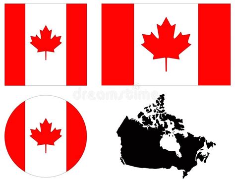 Canada Map and Flag - Country in North America Stock Vector ...