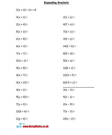 Expanding brackets - Free worksheets, PowerPoints and other resources for GCSE