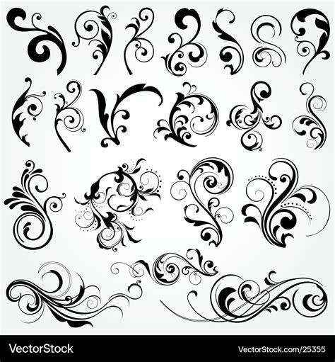 Floral graphic design elements Royalty Free Vector Image