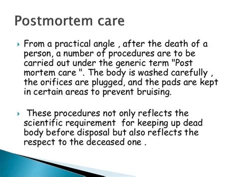 Mortuary service in hospital