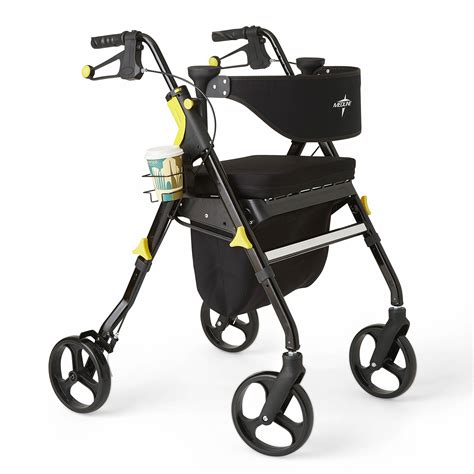 Buy Medline Premium Empower Rollator Walker with Seat, Folding Rolling ...