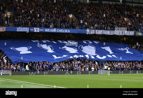 Chelsea fans in the stands with a pride of London banner Stock Photo ...