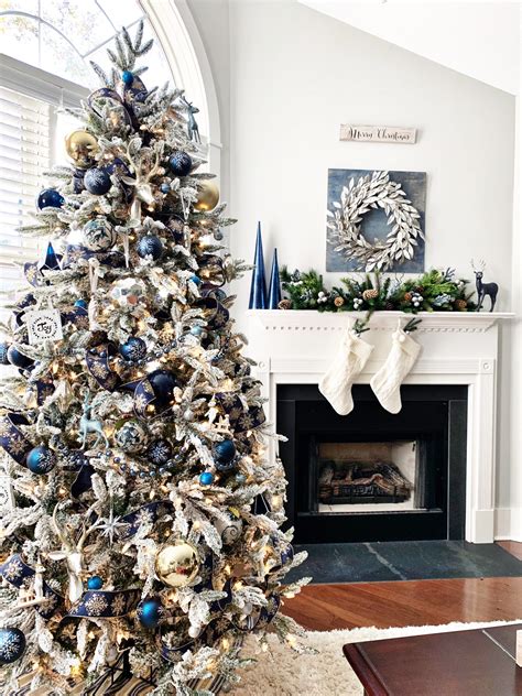 Dark Blue And Silver Christmas Tree