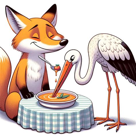 The Fox And The Stork - Aesop's Fables - EggEggB