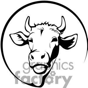 Black and white forward facing Jersey cow clipart. Royalty-free clipart ...