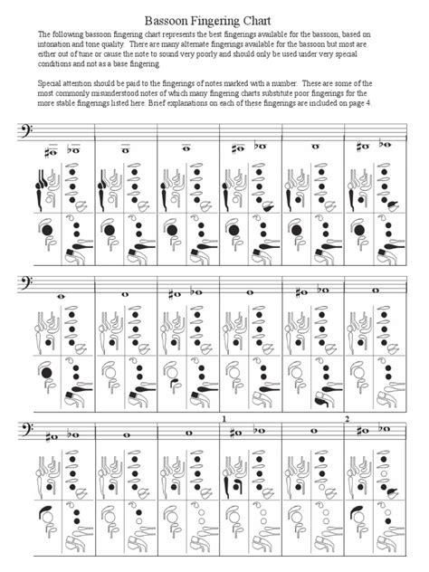 Bassoon Chart | Bassoon | Musical Instruments