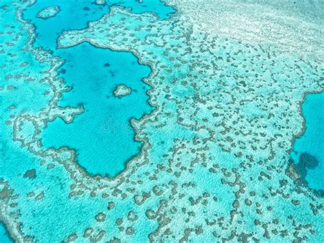 Aerial View of Great Barrier Reef in Whitsundays Stock Photo - Image of ...