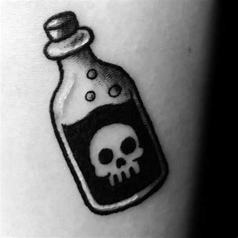 Small Simple Manly Poison Bottle Tattoo Design Ideas For Men | Bottle ...