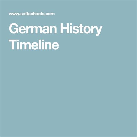 German History Timeline | History timeline, German history, History