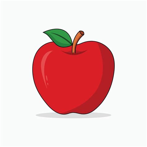 Red apple vector cartoon illustration 12900002 Vector Art at Vecteezy