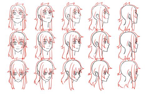 How To Draw Anime Head Angles : Different positions - head | Manga ...