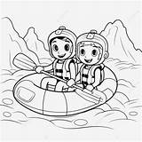 Raft Clipart Rafting Life Inflatable Coloring Water Pages Cliparts  sketch template