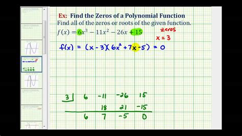 Ex 2: Find the Zeros of a Polynomial Function - Real Rational Zeros ...