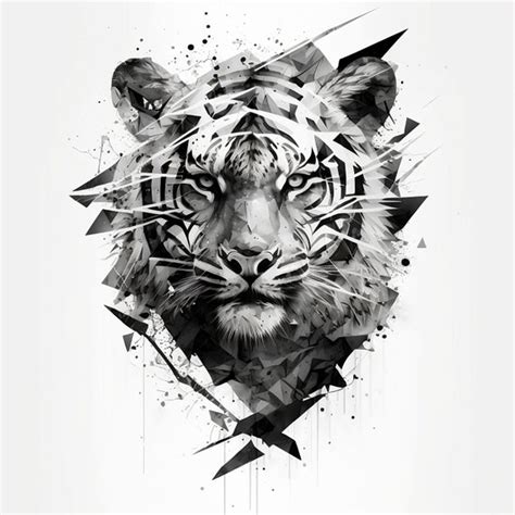 Black And Grey Tiger Tattoo Designs