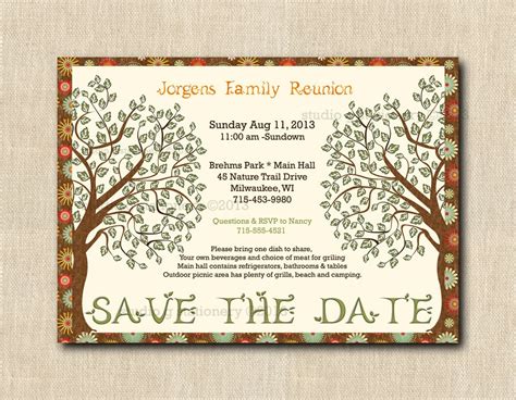 Family Reunion Save the Date POSTCARD Customized and Printed