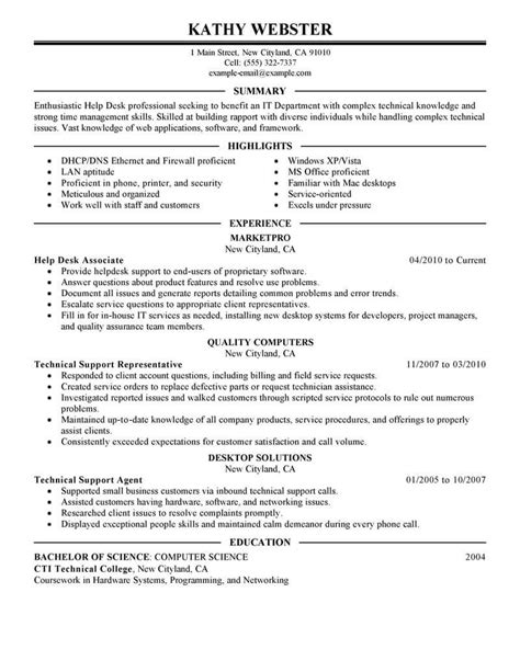 Best Help Desk Resume Example From Professional Resume Writing Service