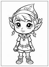Elf Coloring Pages Free  Printable sketch template
