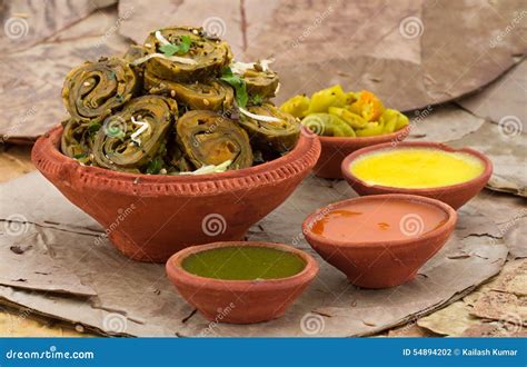 Patra Bhajiya stock photo. Image of cooked, curry, chutney - 54894202