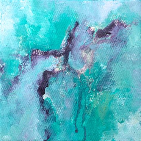 Purple Art Turquoise Abstract Painting Original Abstract