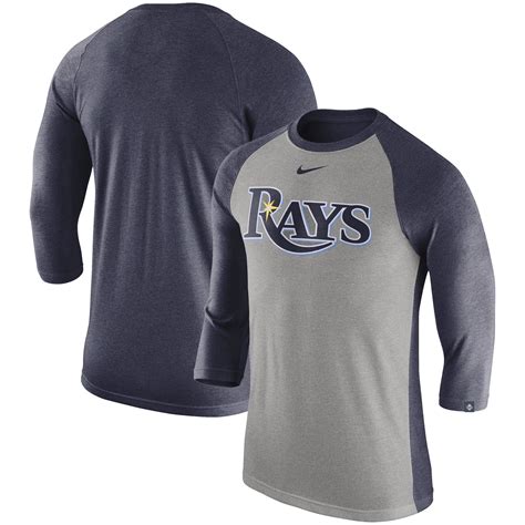 Tampa Bay Rays Nike 3/4-Sleeve Tri-Blend Raglan T-Shirt - Heathered ...