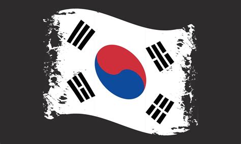 South Korea wavy grunge Brush Flag Design 13710223 Vector Art at Vecteezy