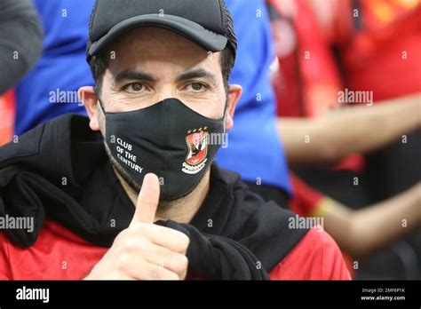 Egypt and Al Ahly soccer legend Mohamed Aboutrika arrives to attends the Club World Cup ...