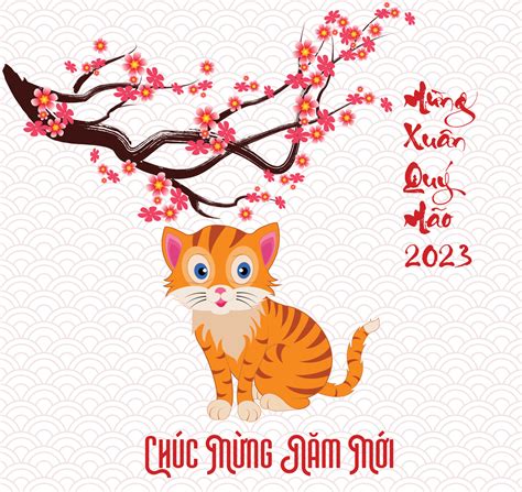 Happy lunar new year 2023, Vietnamese new year, Year of the Cat. 12738217 Vector Art at Vecteezy