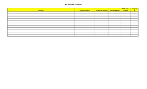 Rfi Response Template Download Printable PDF | Templateroller