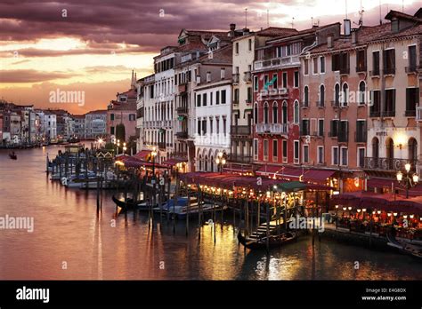 Venice Grand Canal at night Stock Photo - Alamy