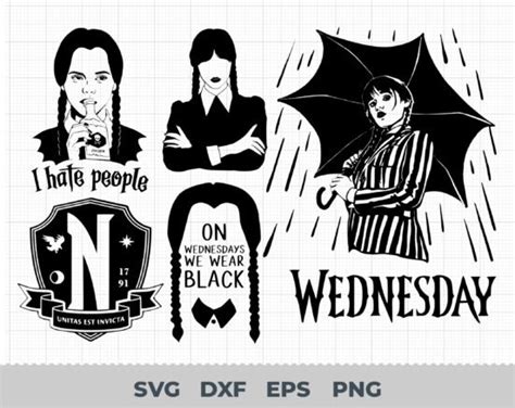 Wednesday Addams svg, Merlina Addams svg, Wednesday Addams for cricut svg, Wednesday Addams ...