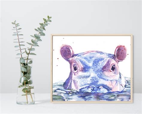 Fiona the Hippo Art Print Baby Hippo Wall Art Teamfiona - Etsy