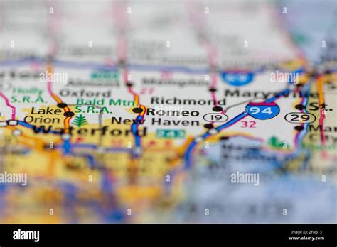 Romeo michigan map hi-res stock photography and images - Alamy