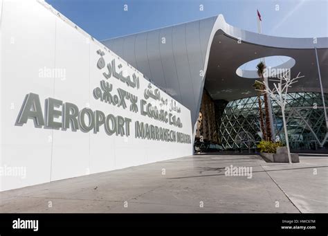 Marrakesh Menara Airport. Exterior of the airport of Marrakesh Menara ...