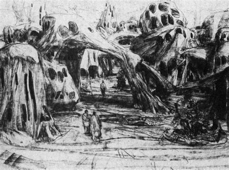 Planet of the Apes 1968 Concept Sketch of Ape Village - Mentor Huebner ...