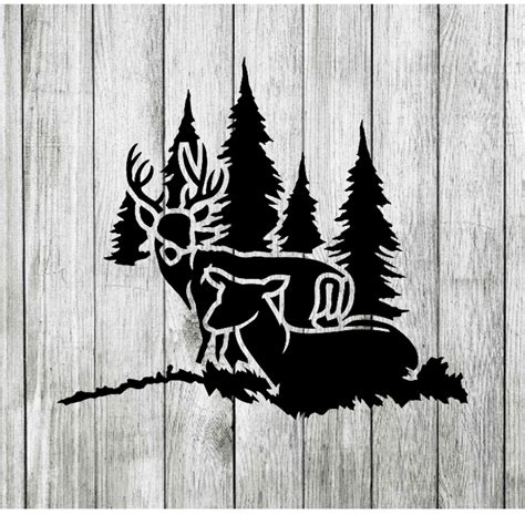 Deer, Deer Stencil, Scene, Wildlife, Christmas, Deer Scene, Kid Room, Playroom, Party, DIY Art ...