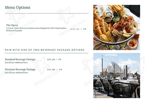 Menu at Harbourfront Seafood Restaurant Sydney The Rocks, The Rocks