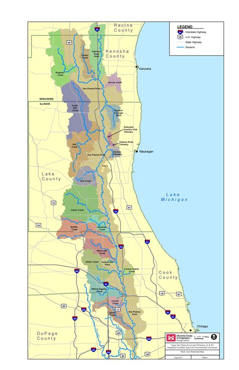 Des Plaines River System watershed map