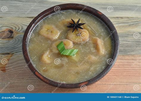 Kolak Pisang, Indonesian Dessert, Made from Banana and Kolang-kaling Cooked with Palm Sugar ...