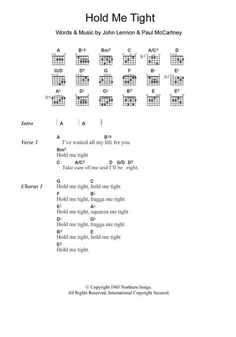 Hold Me Tight by The Beatles - Guitar Chords/Lyrics - Guitar Instructor