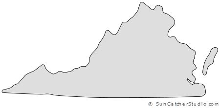 Virginia - Map Outline, Printable State, Shape, Stencil, Pattern | Map outline, Virginia map ...